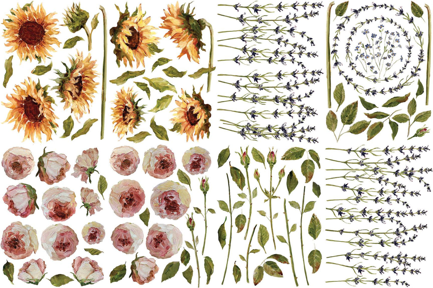 Painterly Florals IOD Transfer Pad with (8) 12 X 16 Sheets