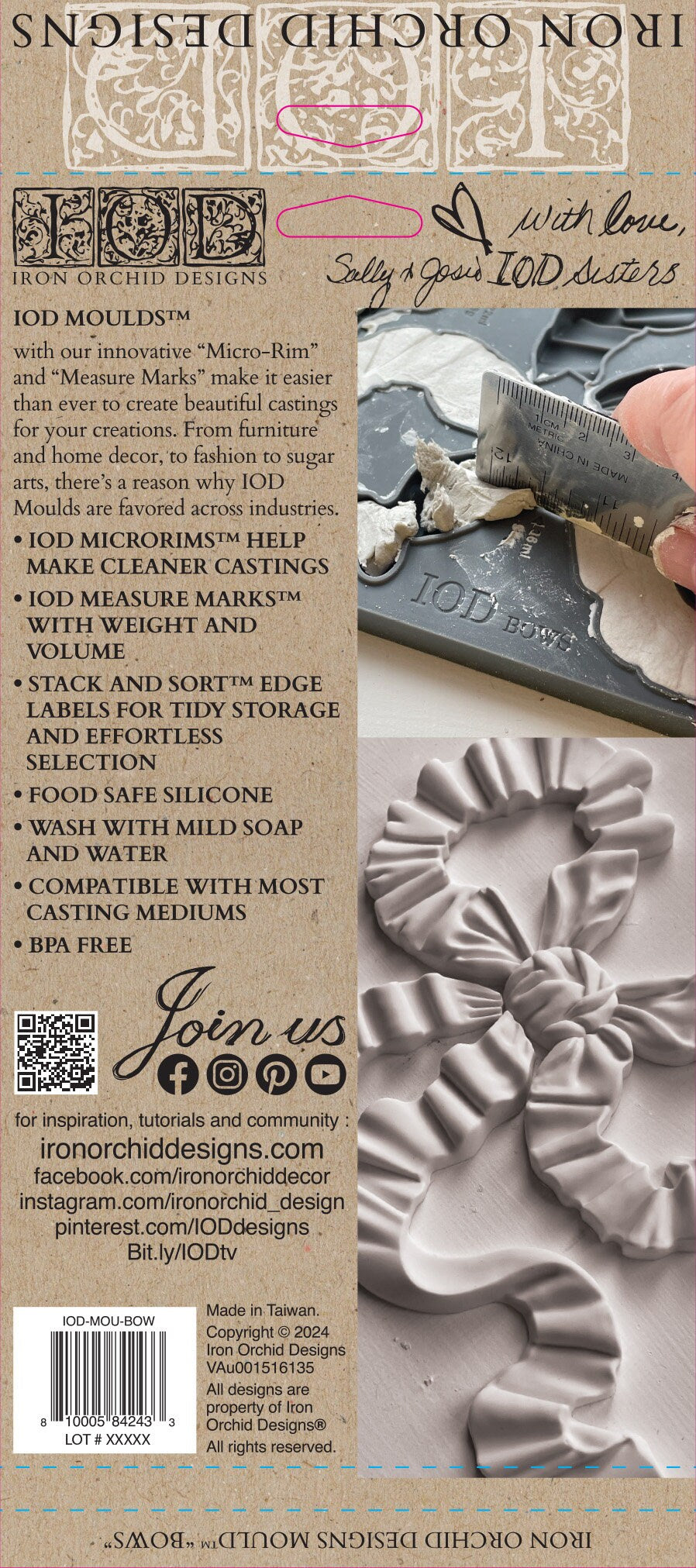 Bows 6x10 IOD Decor Mould