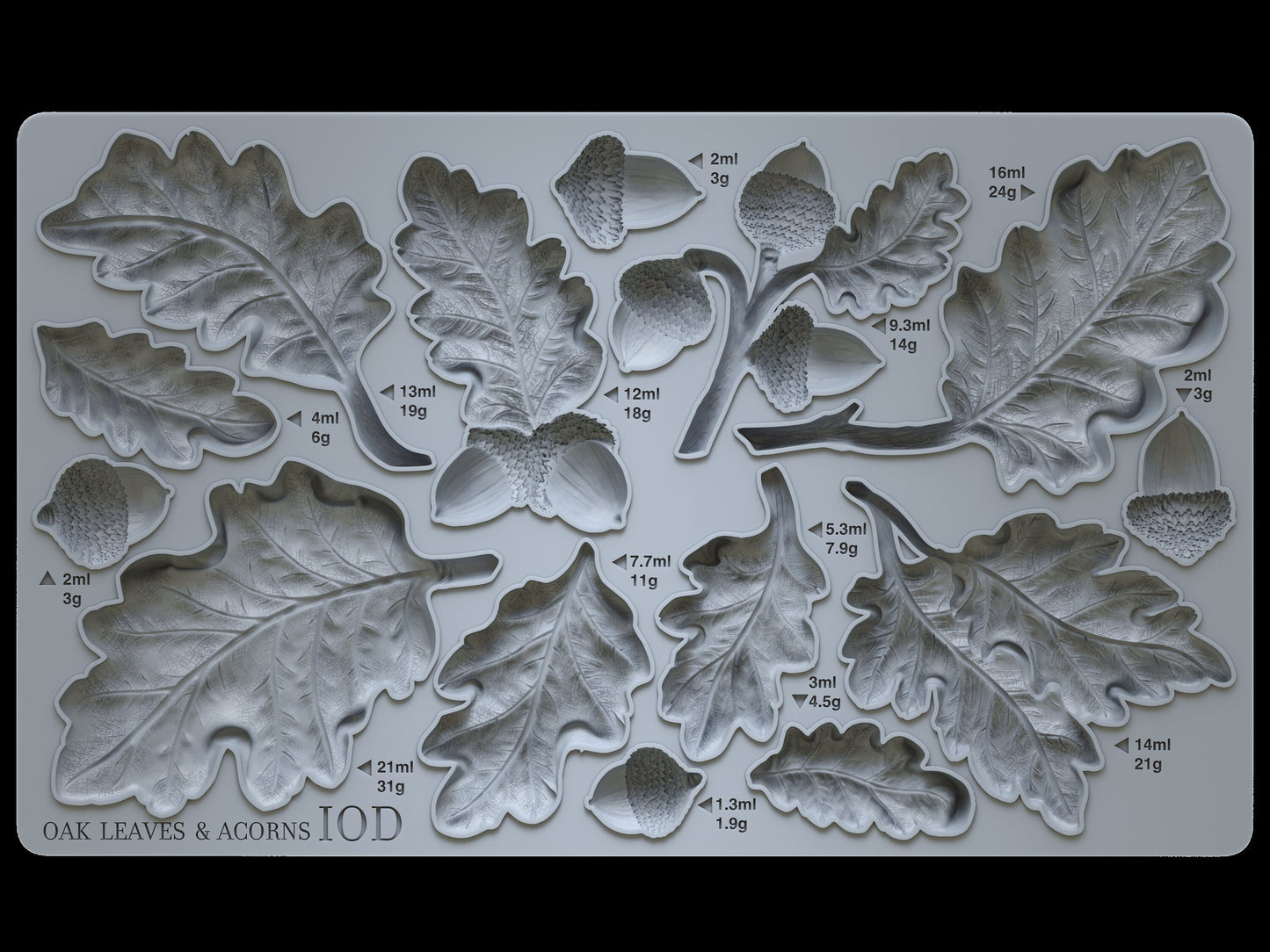 Oak Leaves and Acorns 6x10 IOD Decor Mould