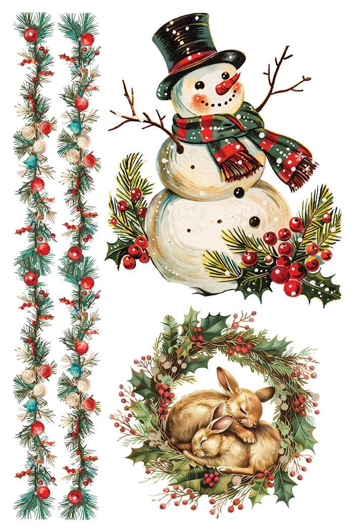 Kitschy Christmas IOD Transfer Pad with (8) 8 x 12 Sheets