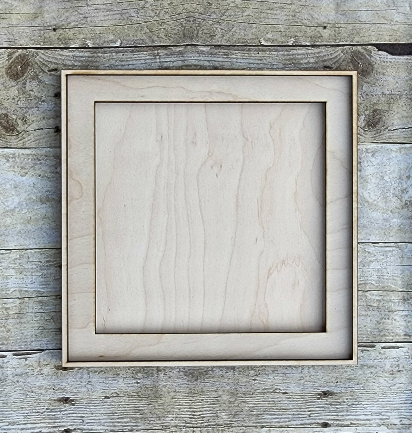Wide Interior Square Wood Frame 11.5 inches- Wooden Blank