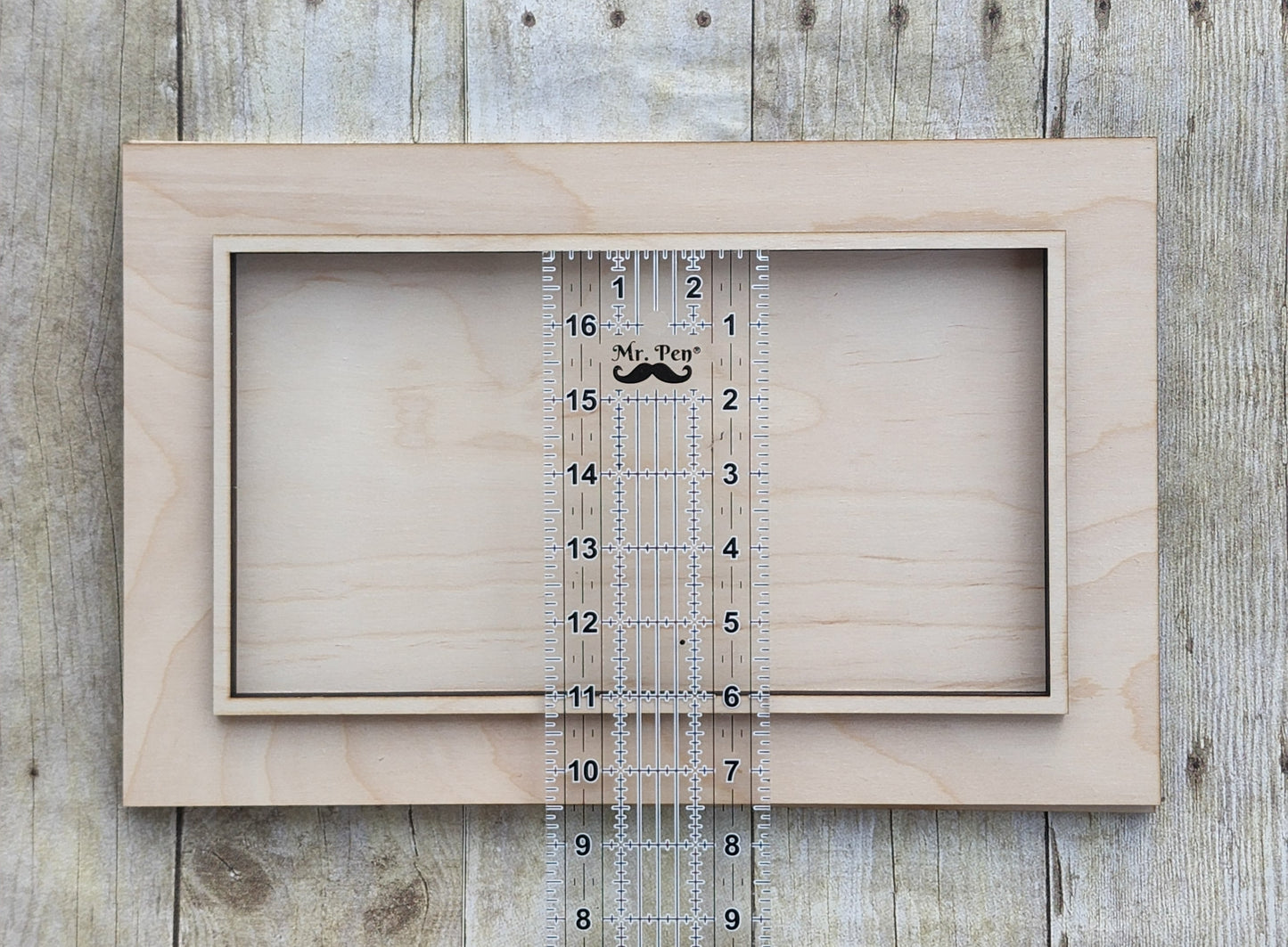 Wide Exterior Rectangle Wood Frame 14" x 9" inches- Wooden Blank