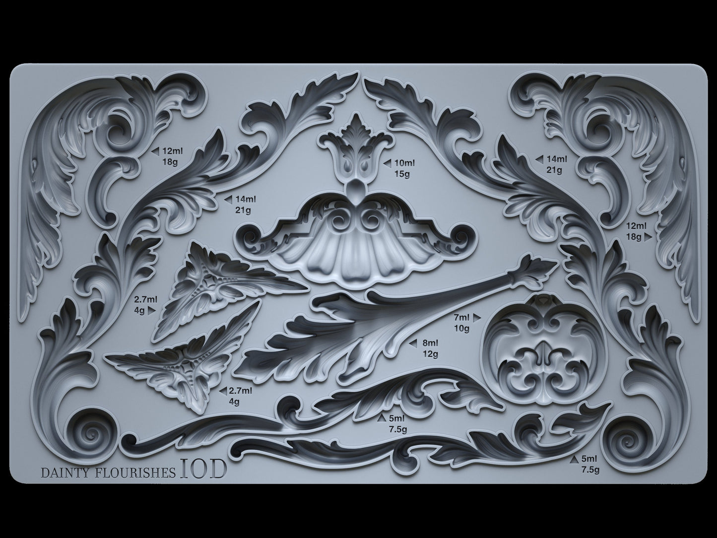 IOD Dainty Flourishes 6x10 Decor Mould