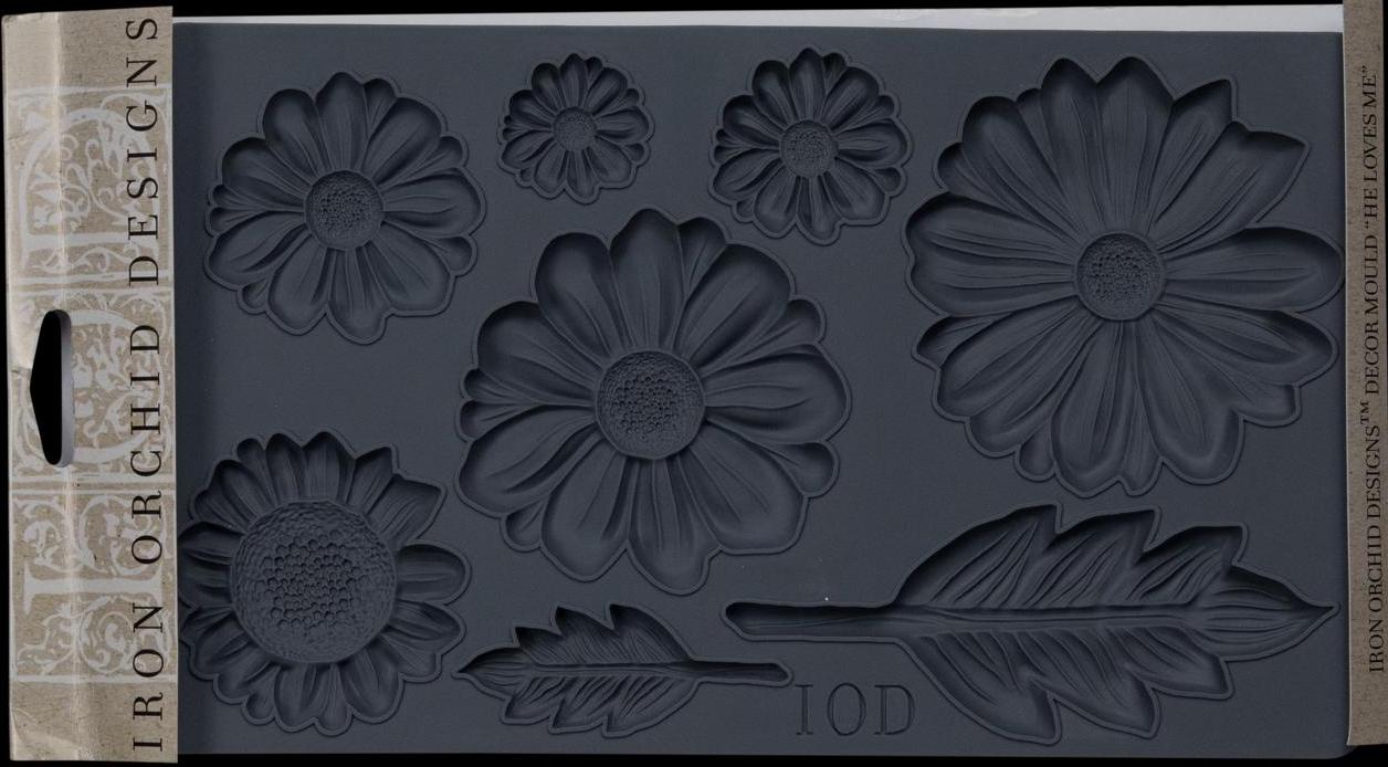 IOD He Loves Me 6x10 Decor Mould, Moulds Use With Clay, Resin Crafts Signs Sugar Arts Furniture Fall Decor, Rosettes Mold