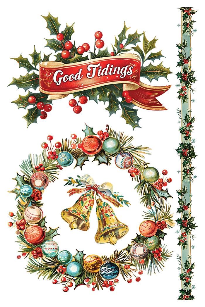 Kitschy Christmas IOD Transfer Pad with (8) 8 x 12 Sheets