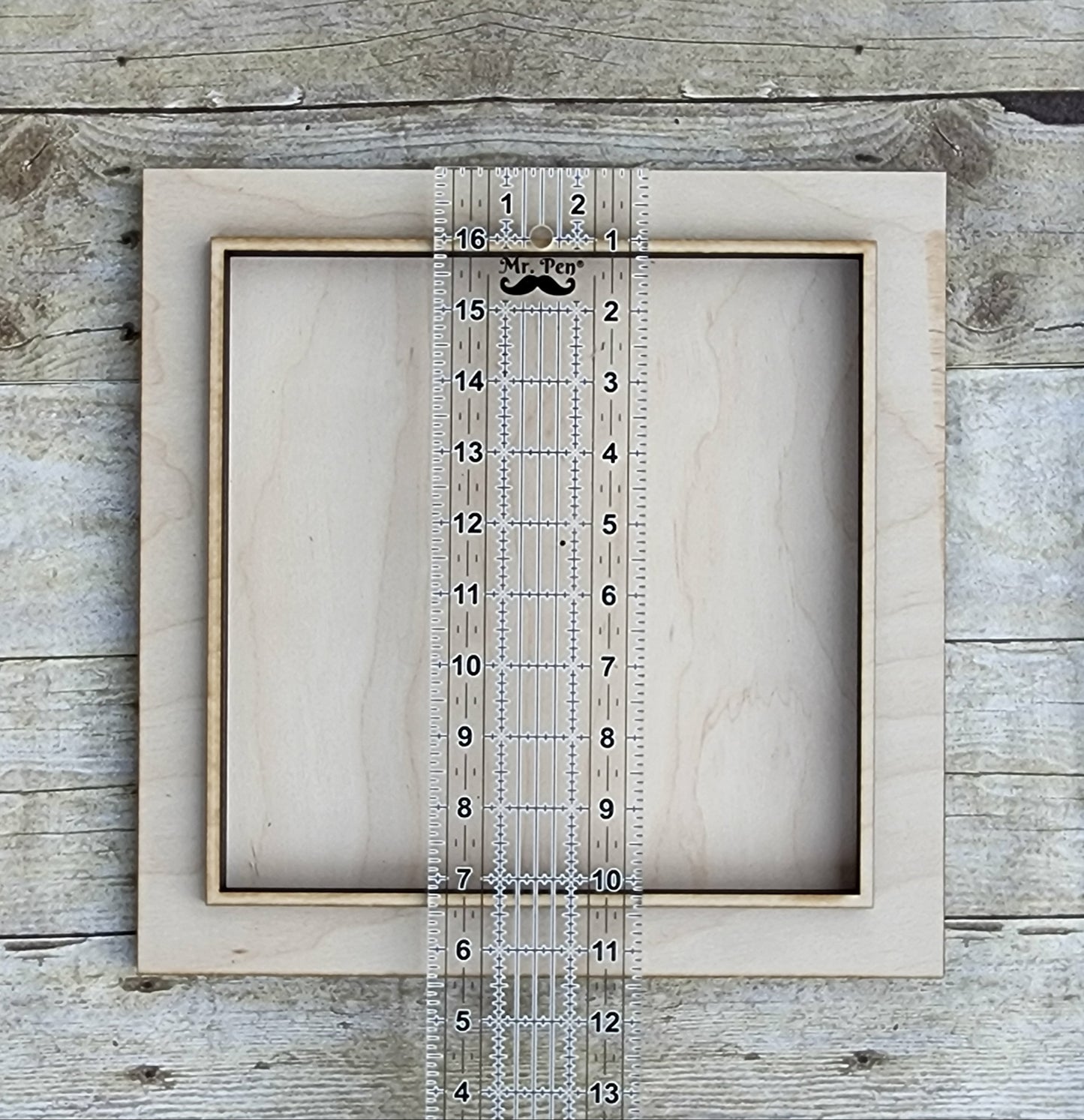 Wide Exterior Square Wood Frame 11.5 inches- Wooden Blank