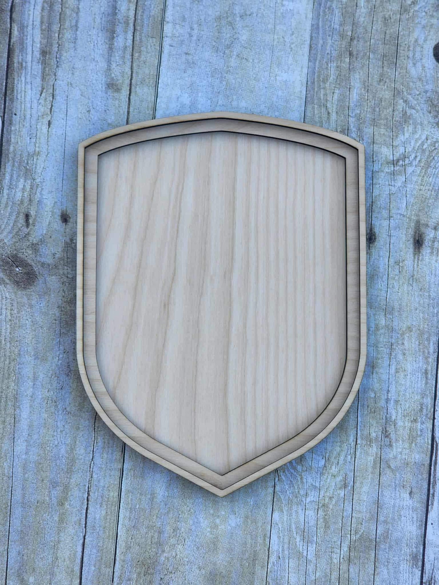 Shield Shaped Wood Frame, 7.5x10" Wooden Frames