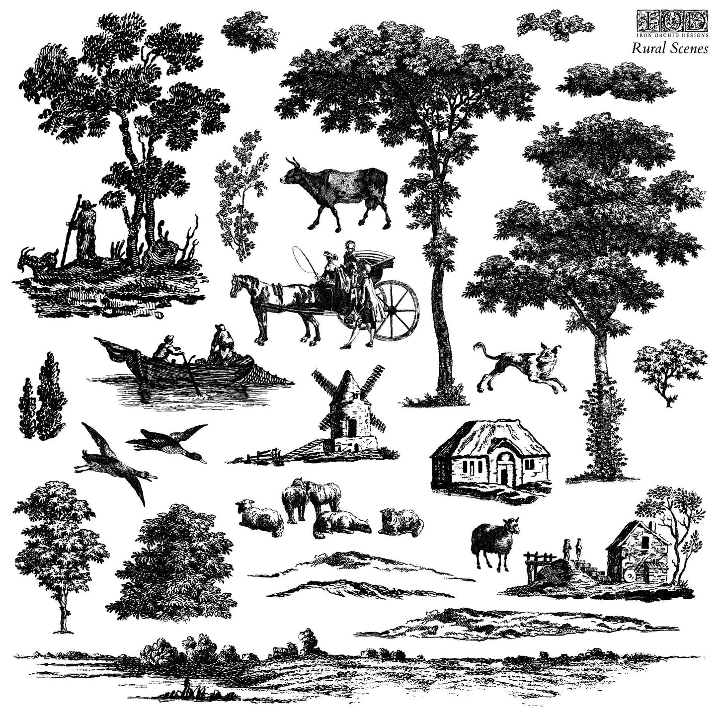 RETIRED IOD Rural Scene Stamps