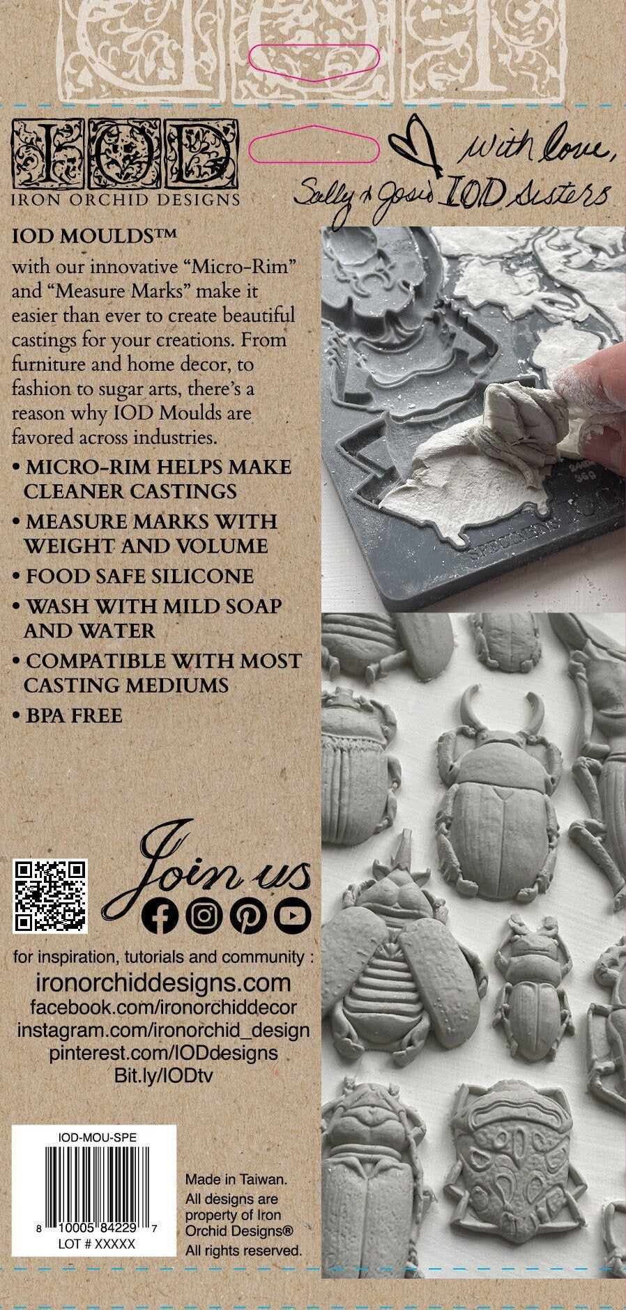IOD Specimen 6x10 Decor Mould, Moulds Use With Clay or Resin Crafts Signs Sugar Arts Furniture Fall Decor, Specimen Mold
