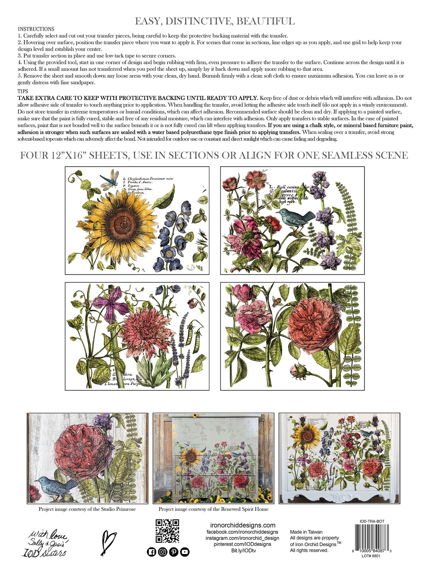 Botanist's Journal IOD Transfer Pad with (4) 12 X 16 Sheets