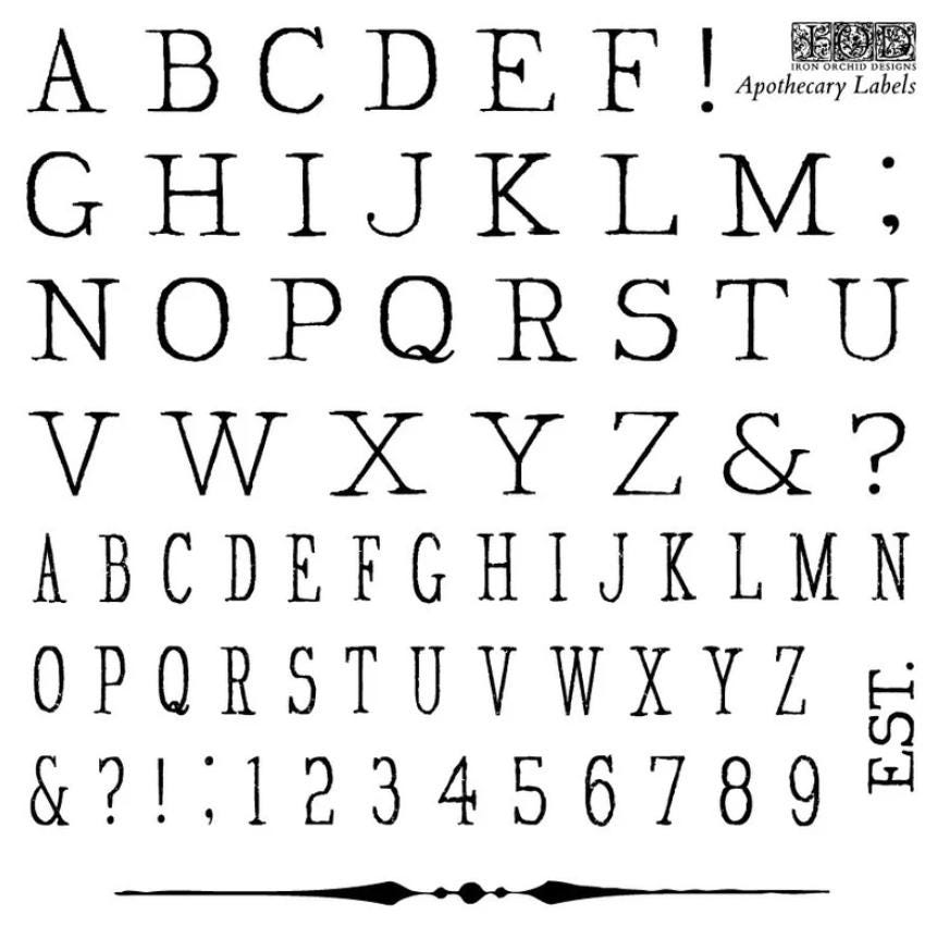 IOD Apothecary Label Stamp Set, Iron Orchid Designs Ships in 1-2 days!