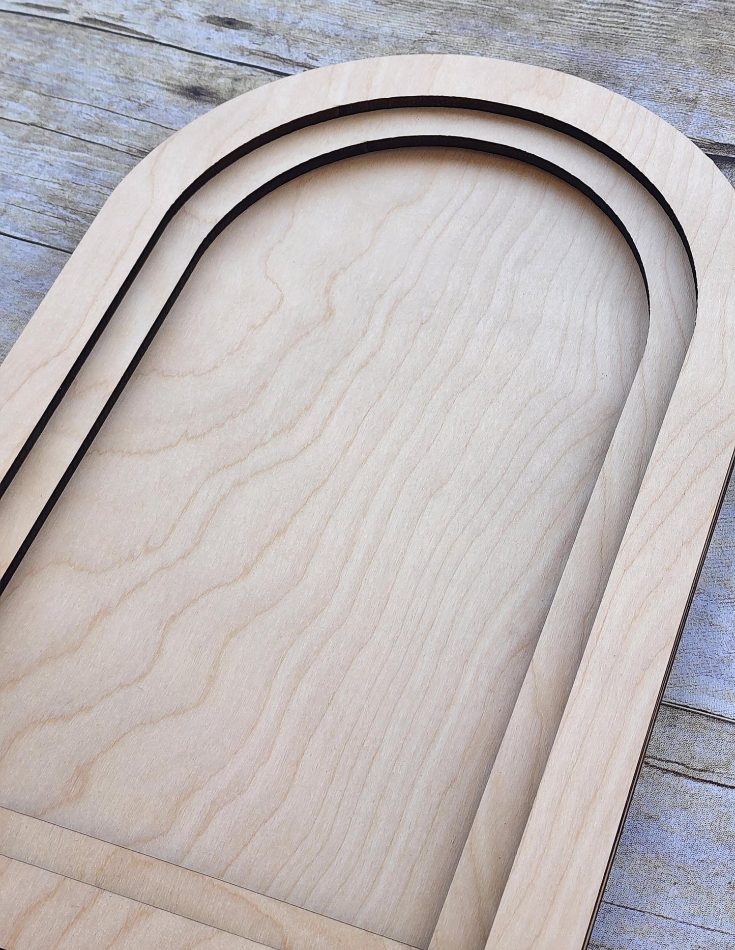 Arch Wood Frame, Layered, 13 x 8.25 Wooden Frames