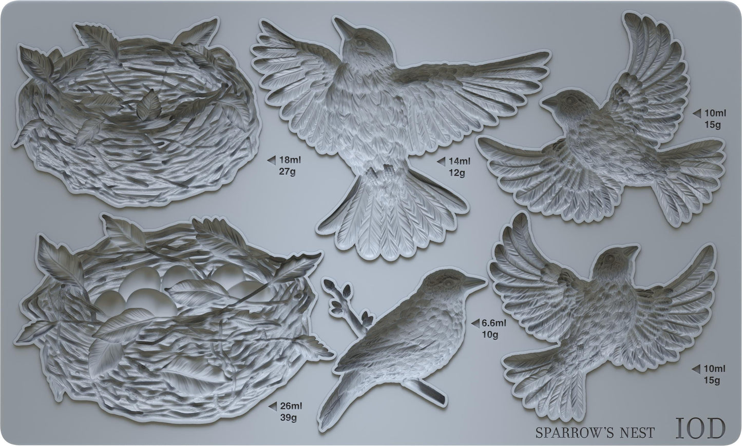 IOD Sparrow's Nest 6x10 Decor Mould, Moulds Use With Clay or Resin Crafts Signs Sugar Arts Furniture Fall Decor, Mold Ships in 1-2 days!