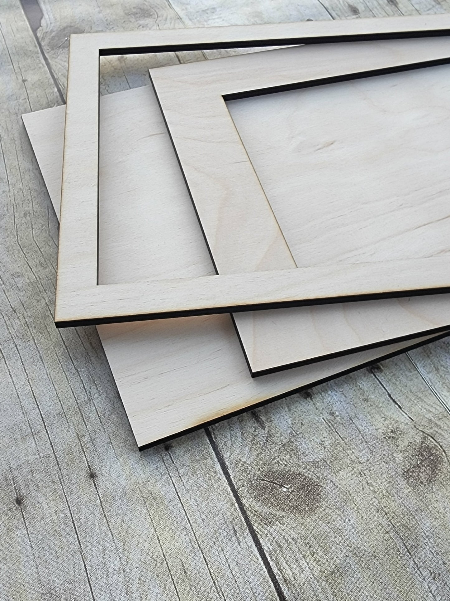 Rectangle Wood Frame 14" x 9" inches- Wooden Blank