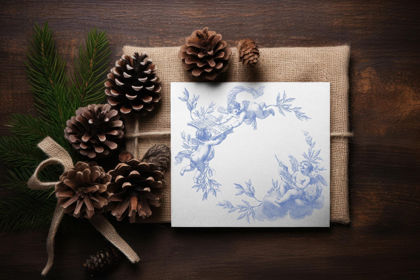 IOD Classical Christmas Stamp, Iron Orchid Design, Renaissance Christmas Holiday, Cherubs, Angels, Scroll Frame, Holly, Ships in 1 day!