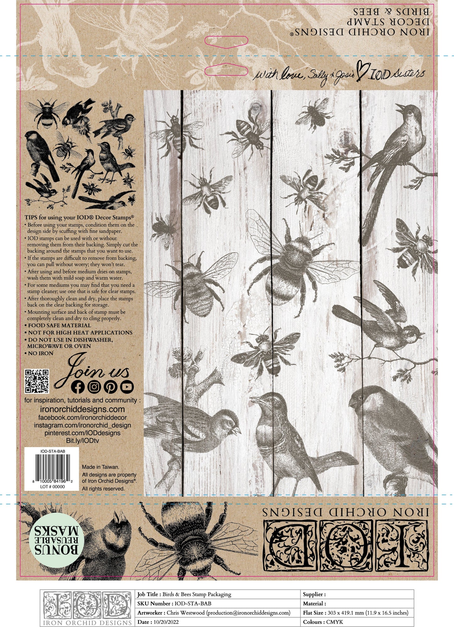 IOD Birds and Bees Stamp