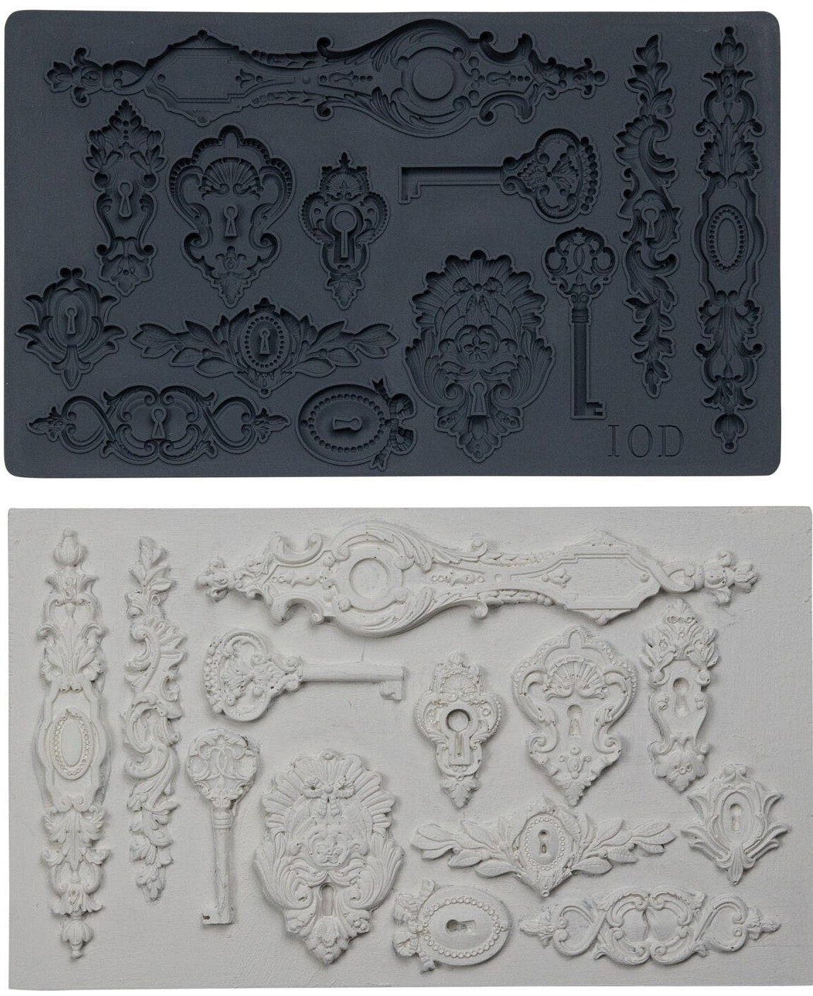 IOD Lock and Key 6x10 Decor Mould, Lock&Key Moulds Use With Clay or Resin Crafts Signs Sugar Arts Furniture Fall Decor, Lock and Key Mold
