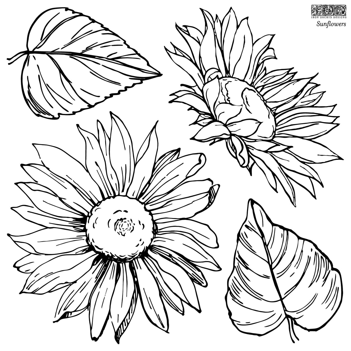 IOD Sunflowers Stamps, Iron Orchid Designs Ships in 1-2 days!