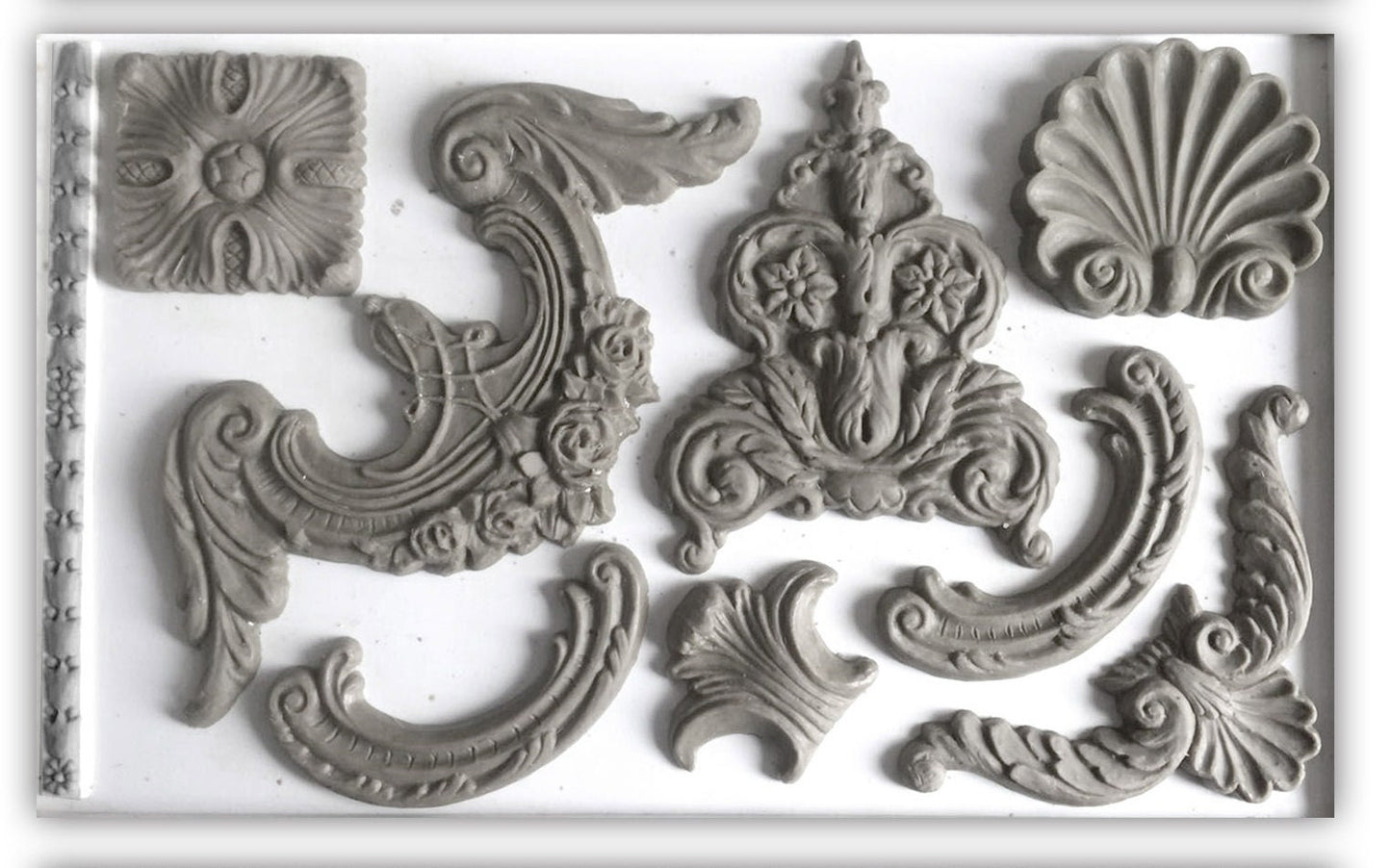IOD Classic Elements 6x10 Decor Mould, Moulds Use With Clay or Resin Crafts Signs Sugar Arts Furniture Fall Decor, Classic Elements Mold