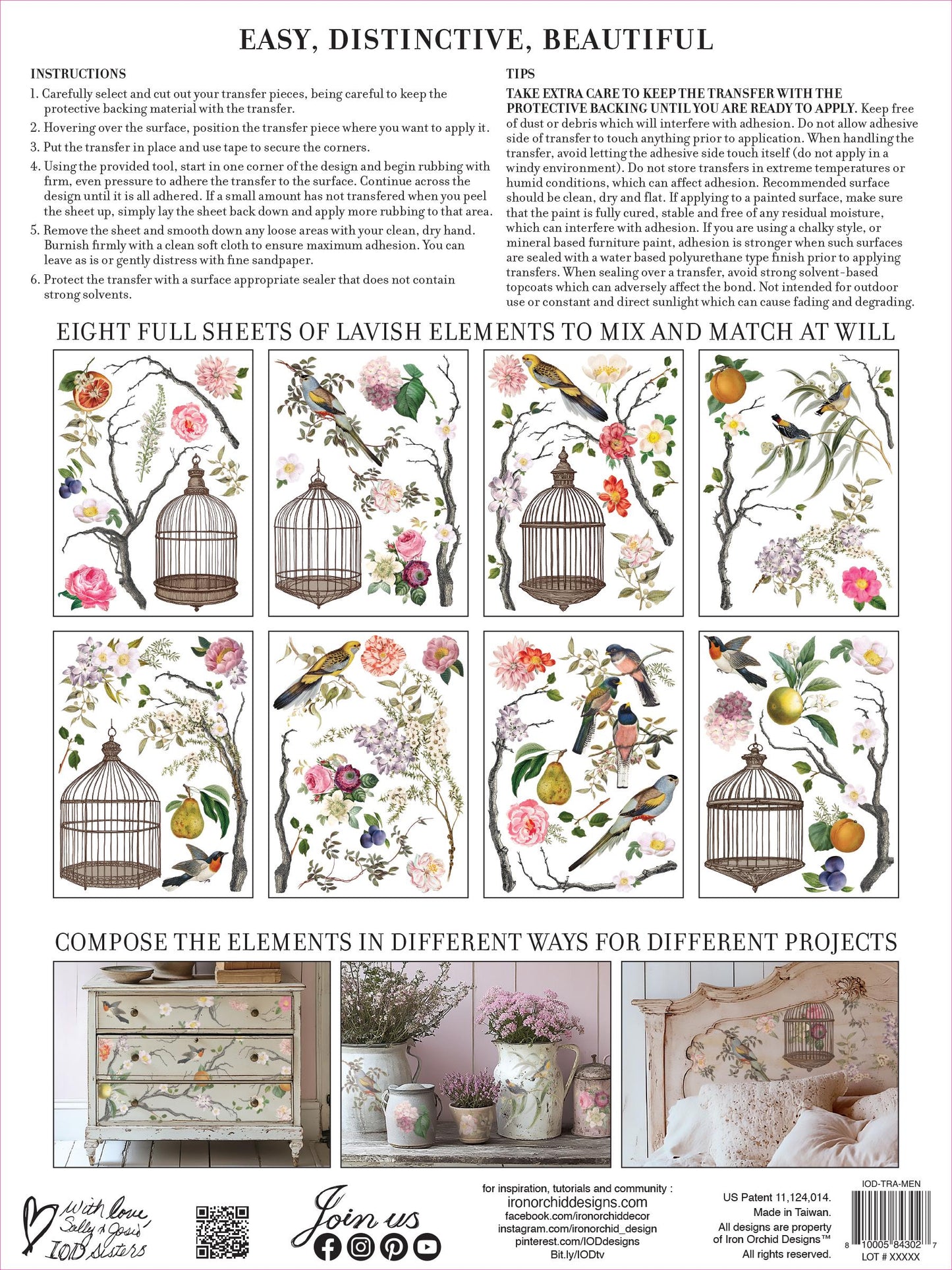 NEW Menagerie, IOD Transfer Pad, (8) 12 X 16 Sheets