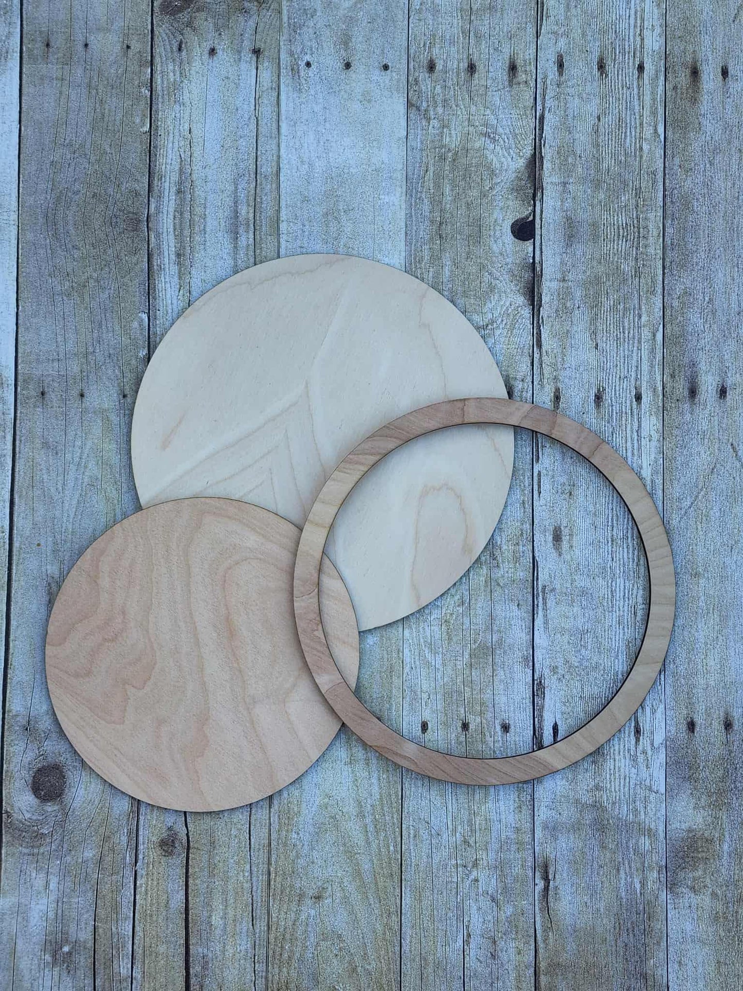 Round Wood Frame with Inlay, 11.75" Wooden Frames