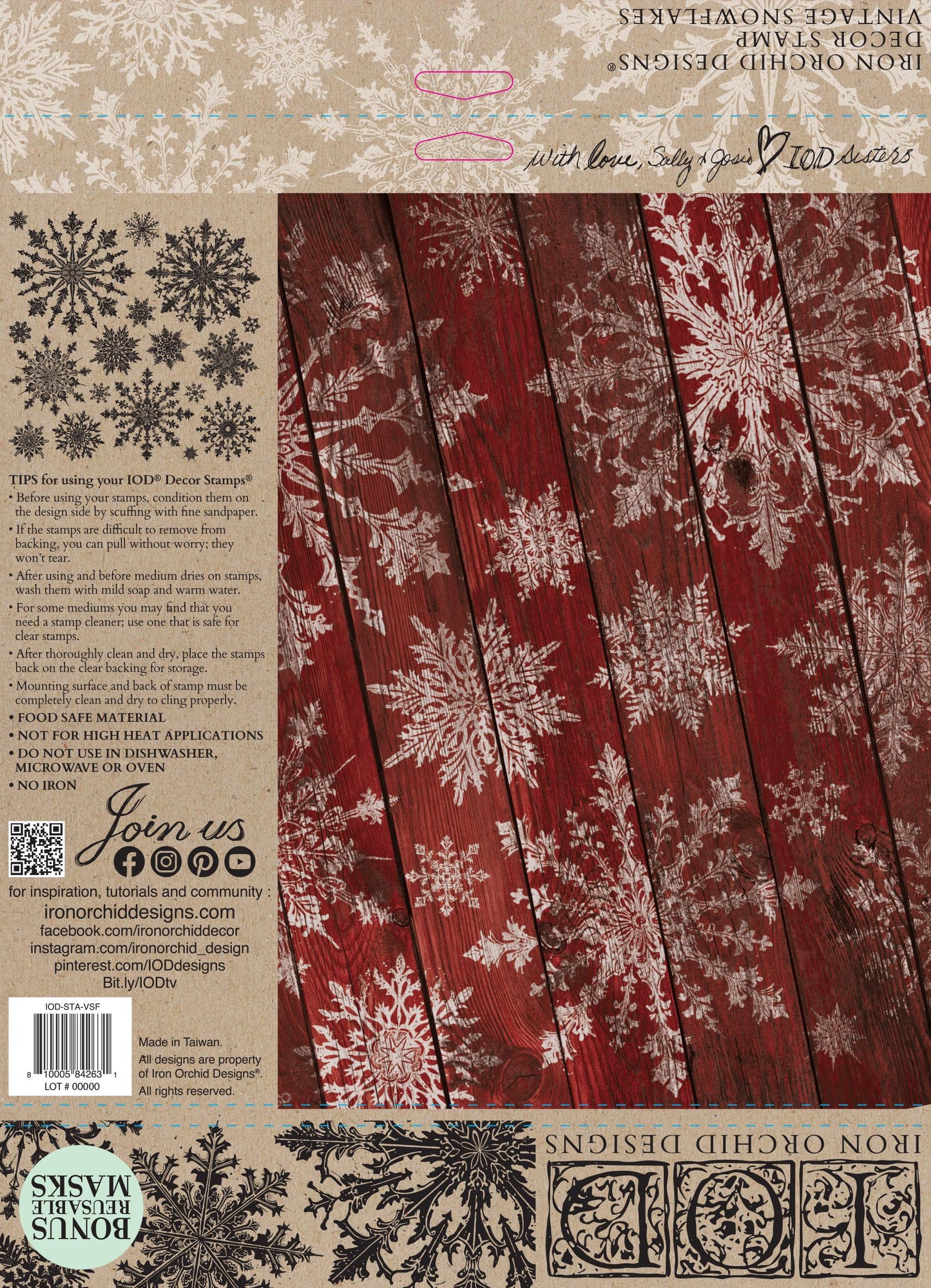 IOD Vintage Snowflakes Stamp