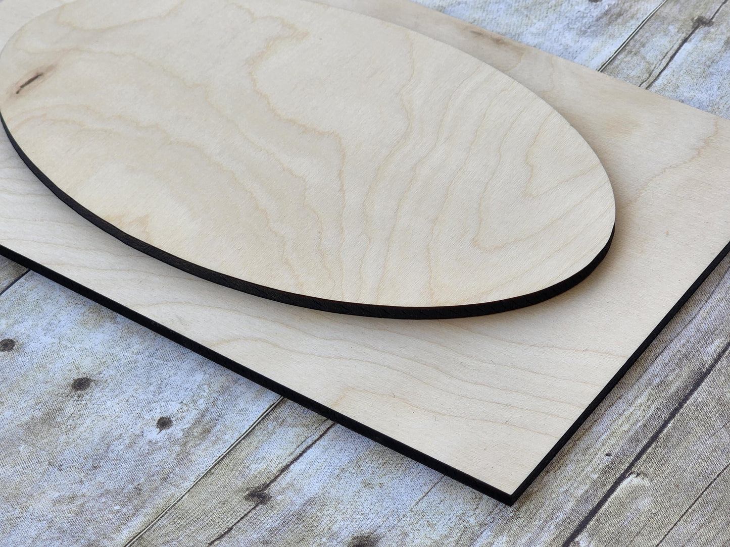 Oval Stacked Wood Plaque