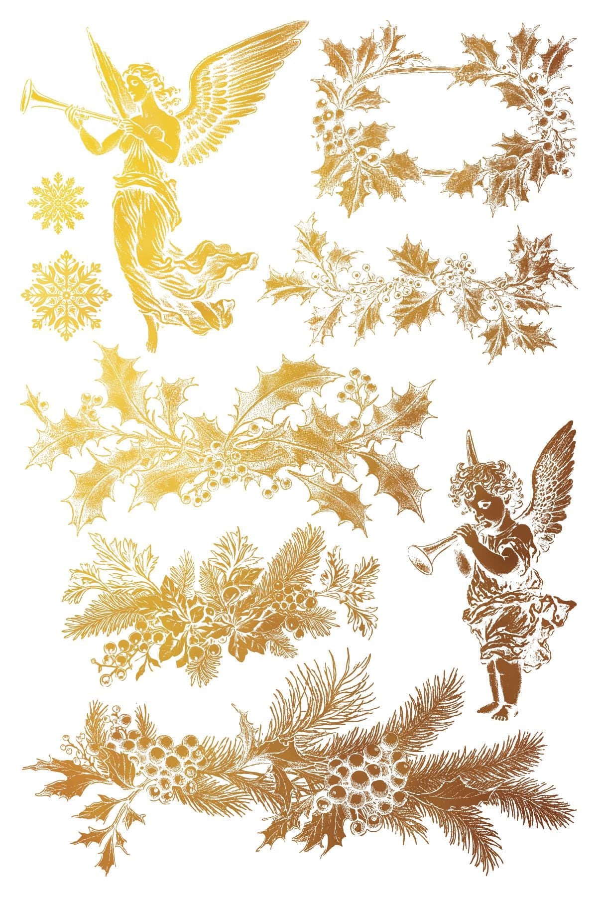 Tinsel Foil Transfer Pad IOD with (8) 8 X 12 Sheets by Iron Orchid Designs, Limited Release Rub-On Furniture Transfer Decal Ships 1-2 days!
