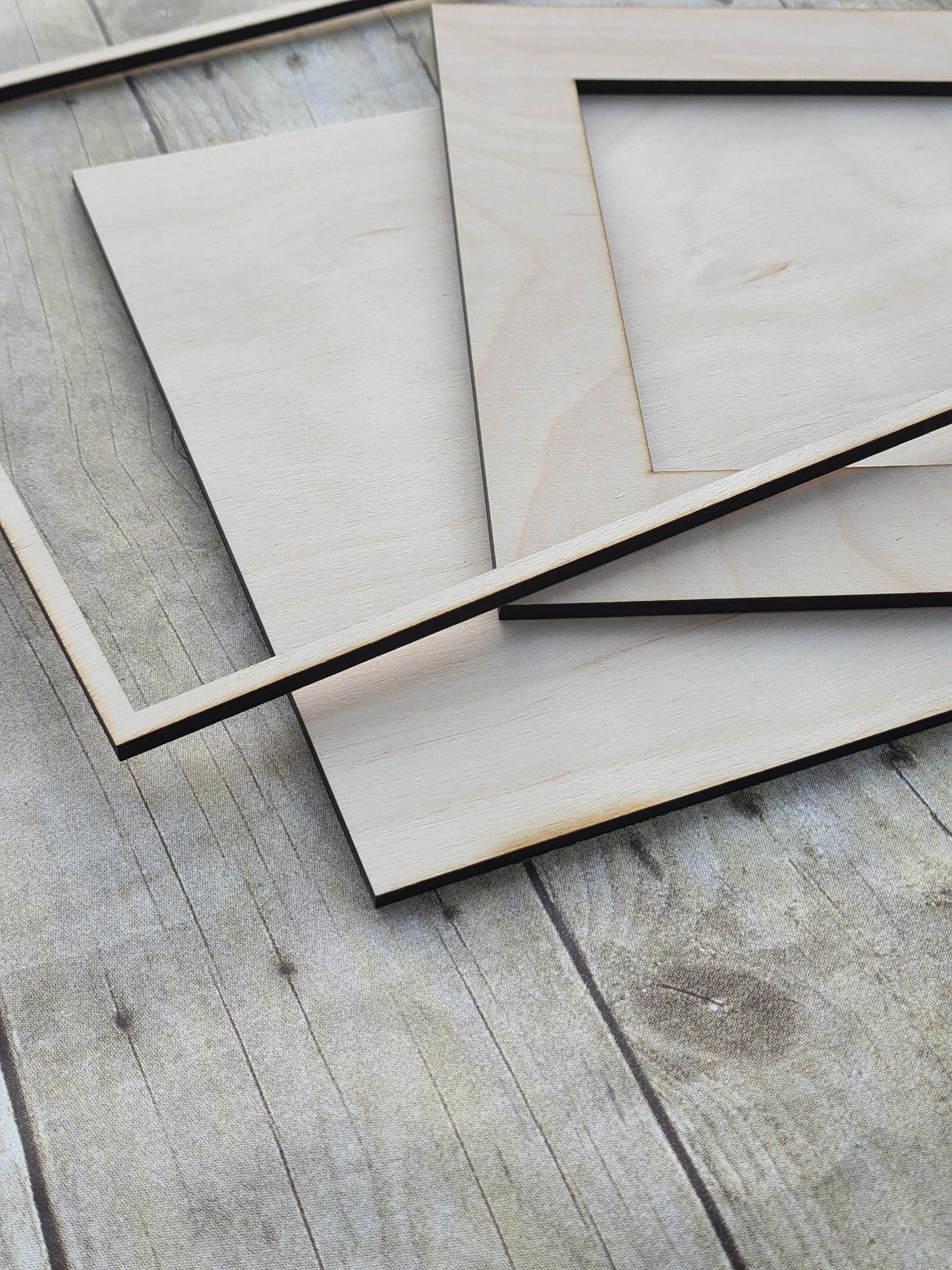 Wide Interior Rectangle Wood Frame 14" x 9" inches- Wooden Blank