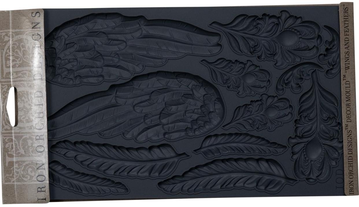 IOD Wings and Feathers 6x10 Decor Mould, Moulds Use With Clay or Resin Crafts Signs Sugar Arts Furniture Fall Decor, Wings and Feathers Mold