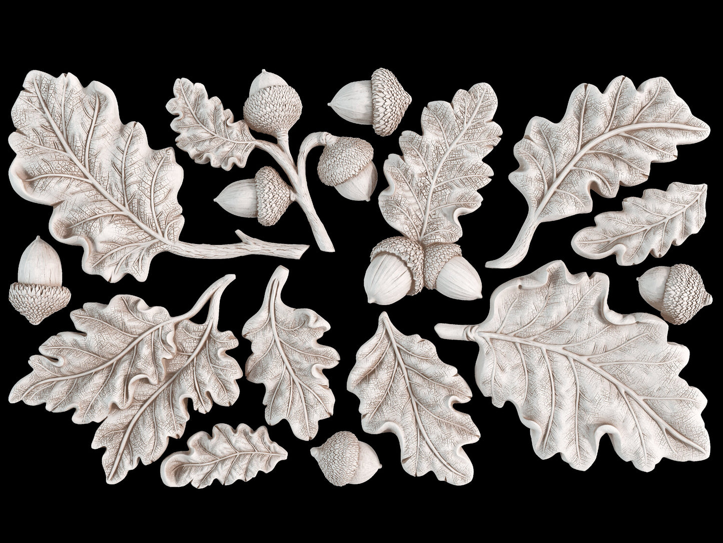 Oak Leaves and Acorns 6x10 IOD Decor Mould