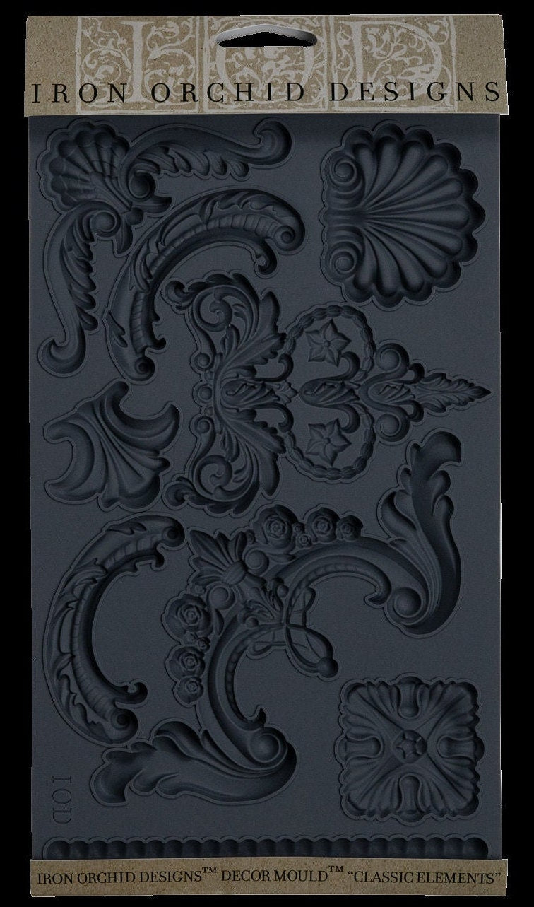 IOD Classic Elements 6x10 Decor Mould, Moulds Use With Clay or Resin Crafts Signs Sugar Arts Furniture Fall Decor, Classic Elements Mold