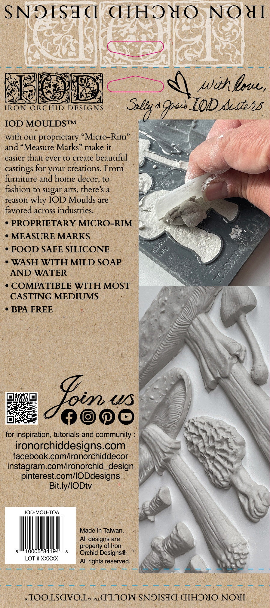 IOD Toadstool 6x10 Decor Mould