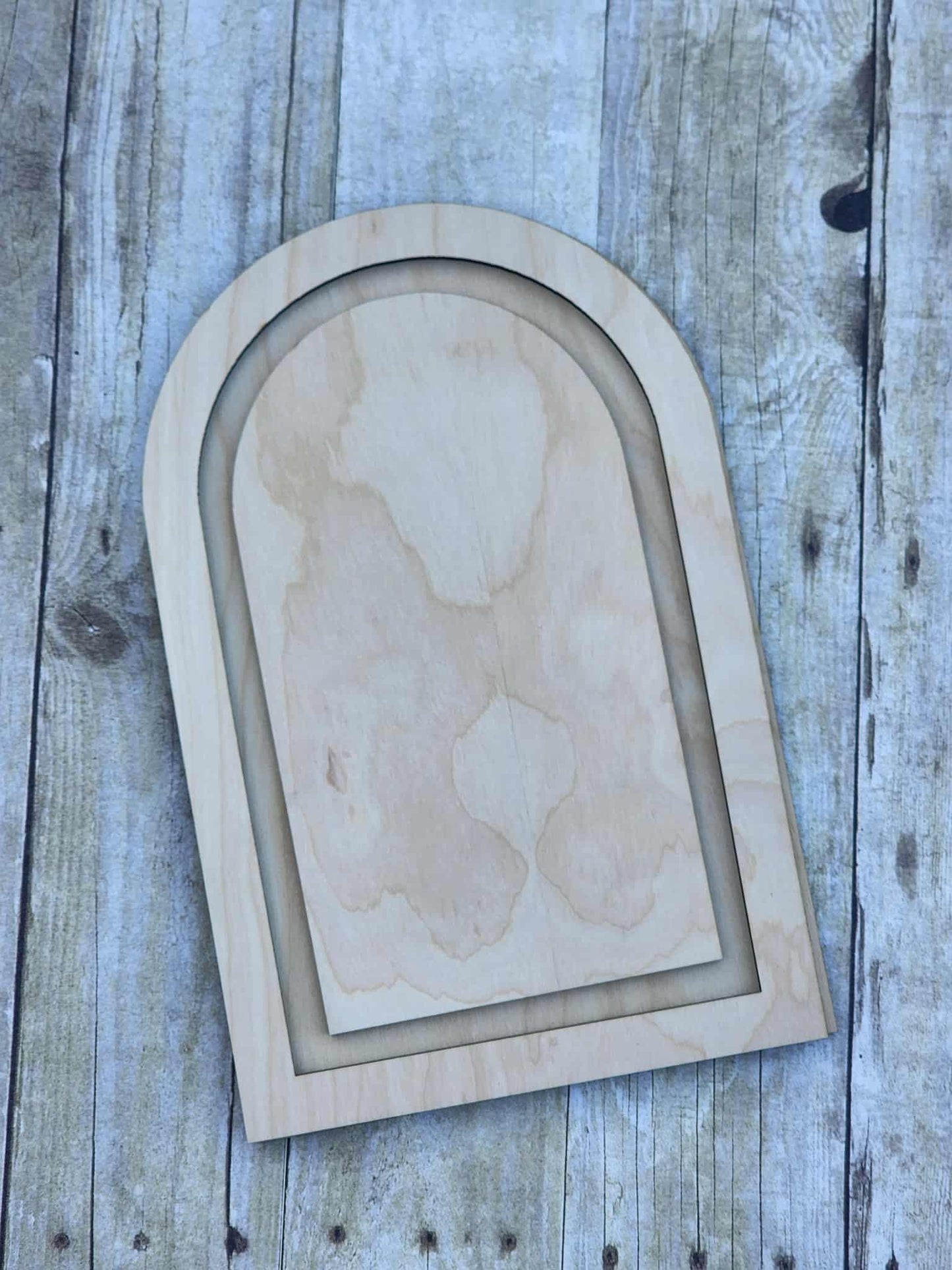 Arch Wood Frame, Layered with Inlay, 13 x 8.25" Wooden Frames