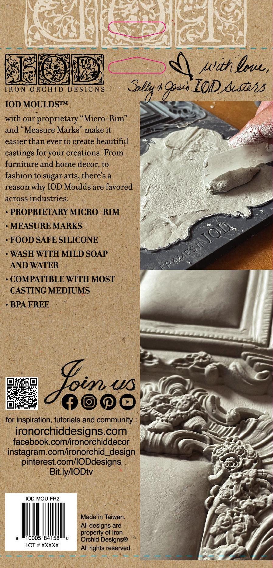 IOD Frames Two 6x10 Decor Mould Label Moulds Use Clay or Resin Craft Signs Sugar Arts Furniture Fall Decor, Frames 2 Mold Ships in 1-2 days!
