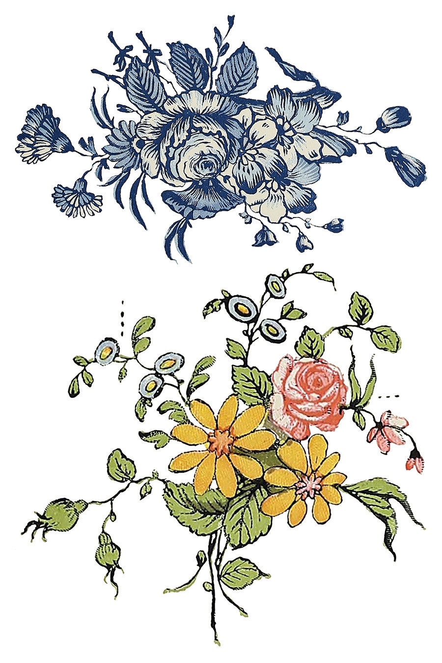 Fairytale Florals Rub On Transfer IOD Transfer (8)8 X 12 inches