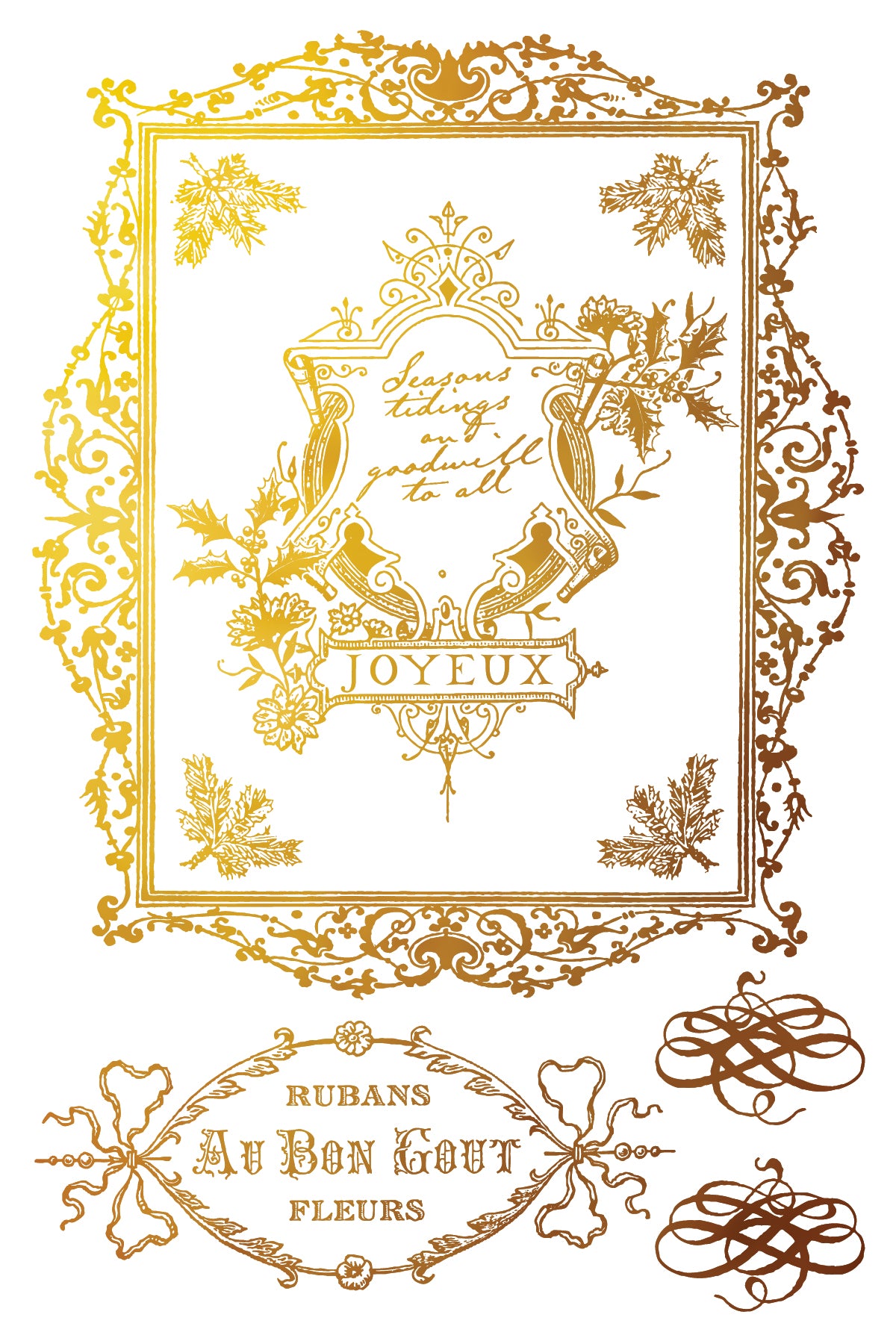 2025 Figgy & Flourish IOD Gold Foil Transfer Pad with (8) 12 X 8 Sheets