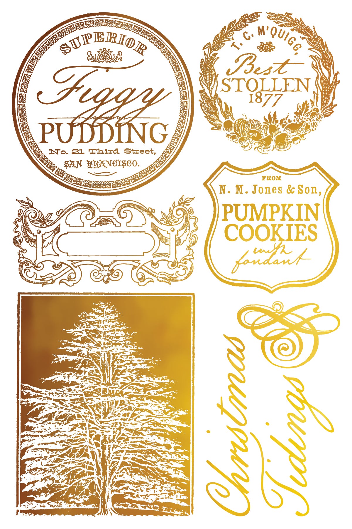 2025 Figgy & Flourish IOD Gold Foil Transfer Pad with (8) 12 X 8 Sheets