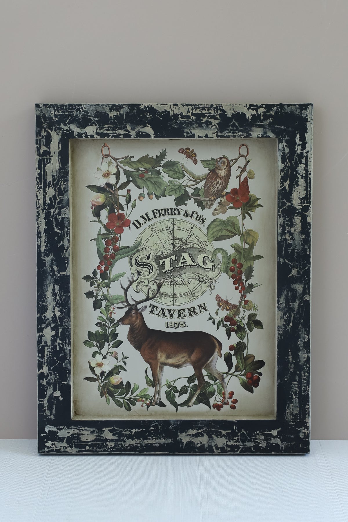 IOD Stag Tavern Transfer • Iron Orchid Designs • 8×12 English Pub Woodland Animals & Hunt Club Holiday Art • Ships in 1–2 Days