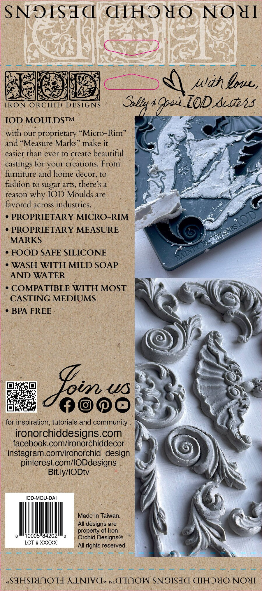 IOD Dainty Flourishes 6x10 Decor Mould