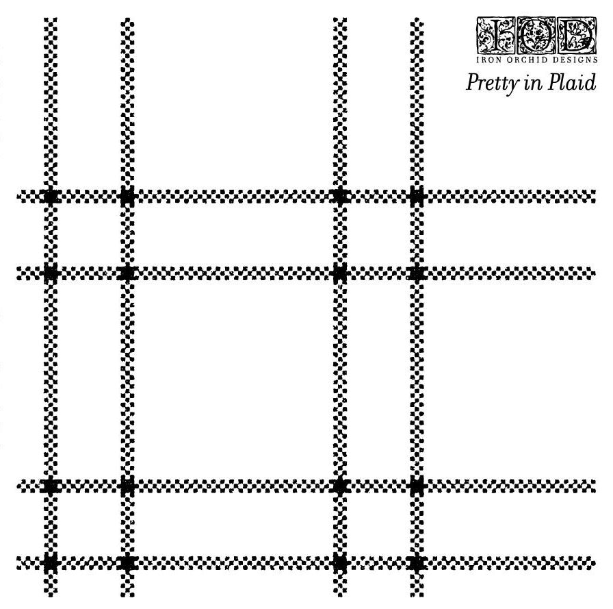 RETIRED IOD Pretty in Plaid Decor Stamp