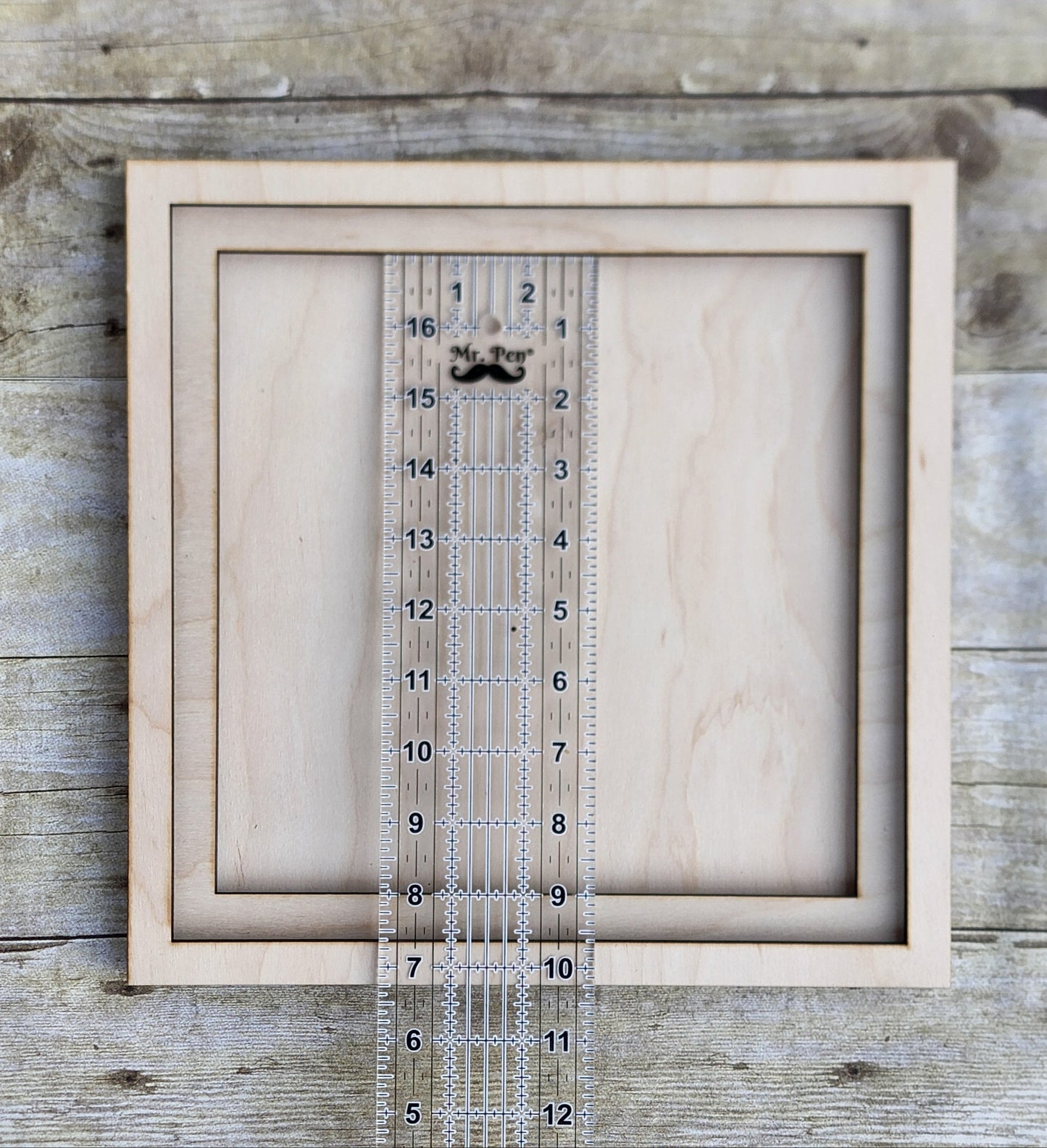 Layered Square Wood Frame 11.5 inches- Wooden Blank