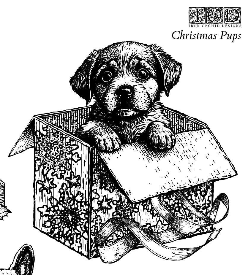 IOD Christmas Pups Stamp