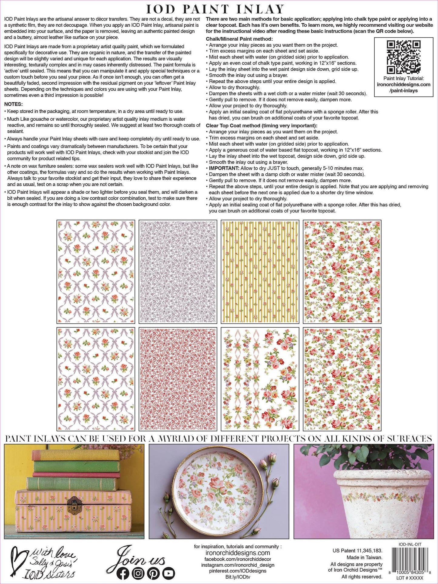 NEW Ditsy Bloom, IOD Paint Inlay