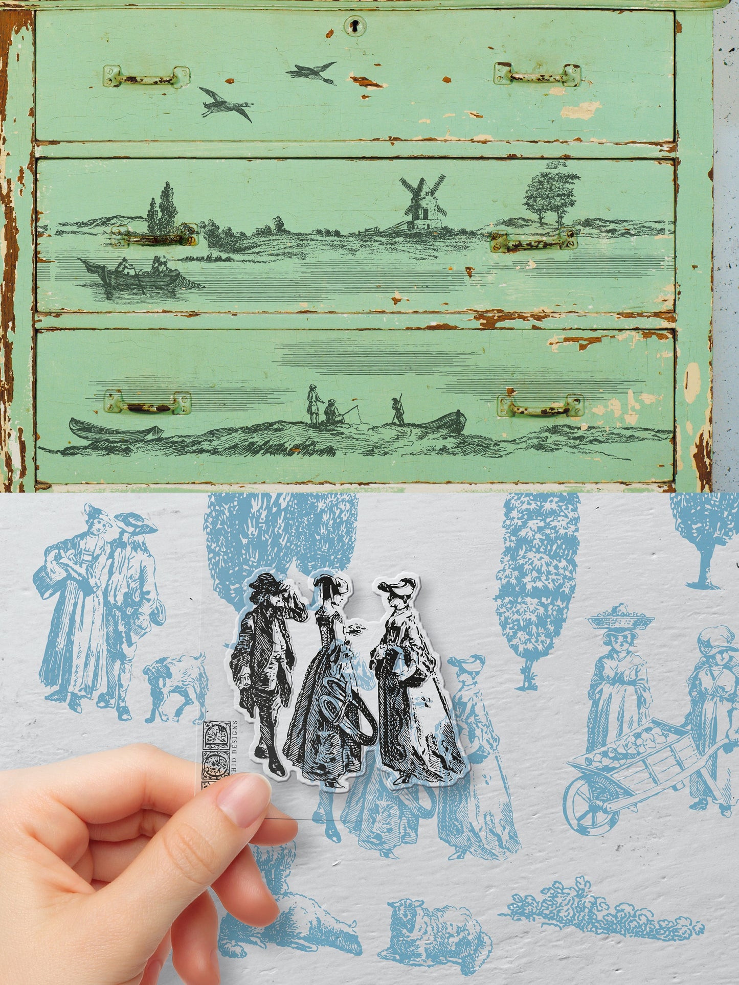 RETIRED IOD Rural Scene Stamps