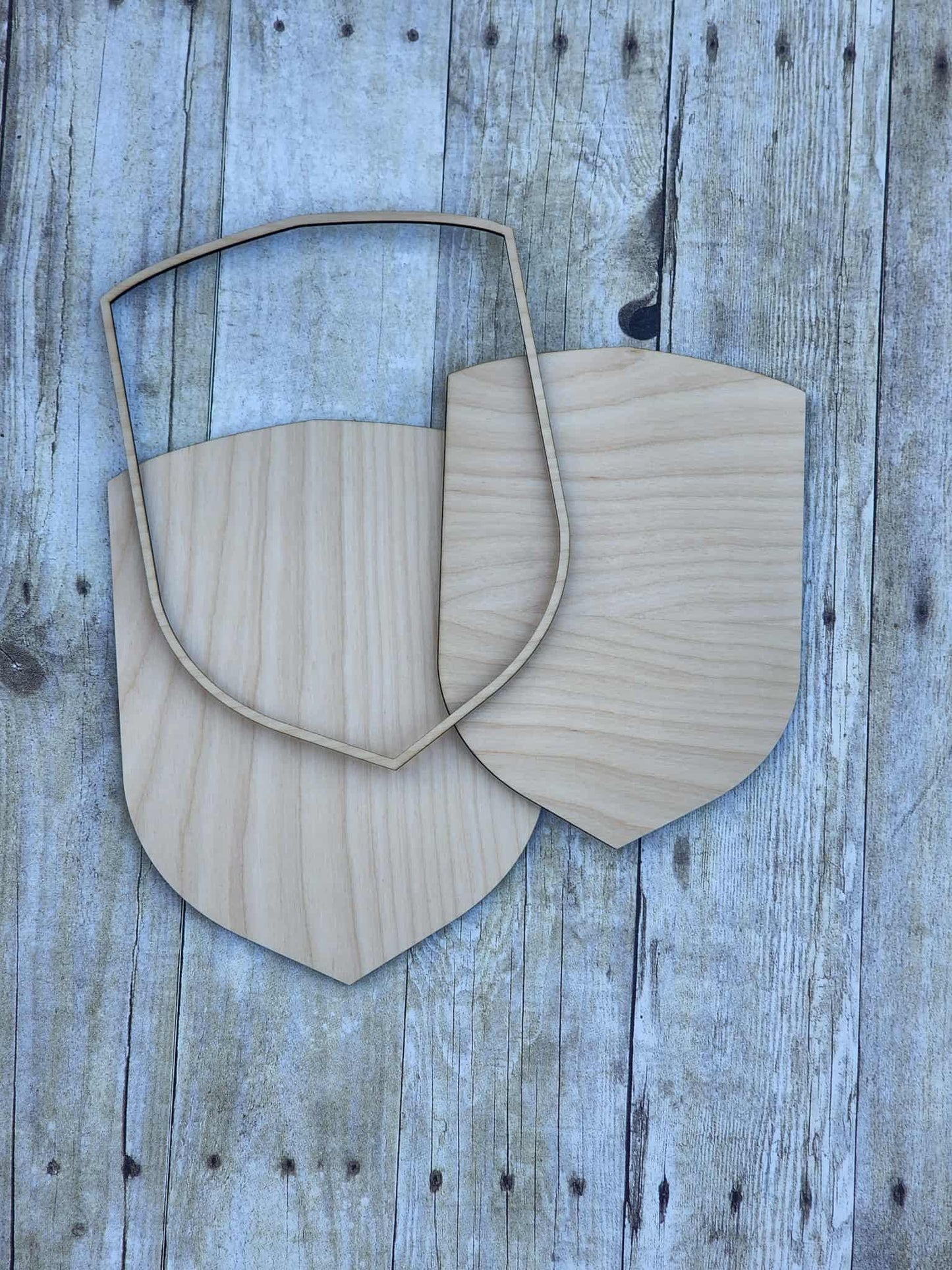 Shield Shaped Wood Frame with Inlay, 9x12" Wooden Frames