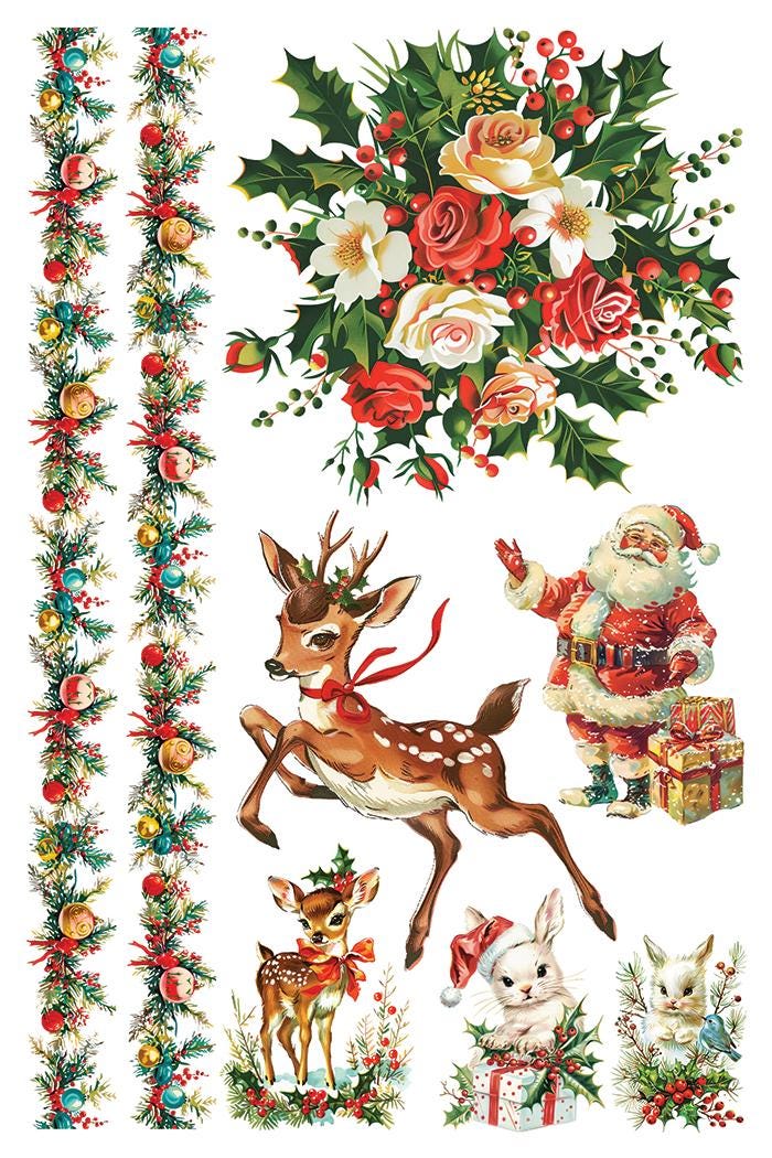 Kitschy Christmas IOD Transfer Pad with (8) 8 x 12 Sheets