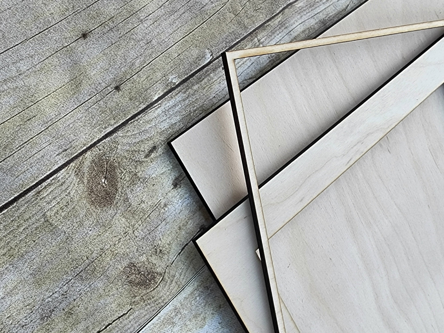 Wide Exterior Square Wood Frame 11.5 inches- Wooden Blank