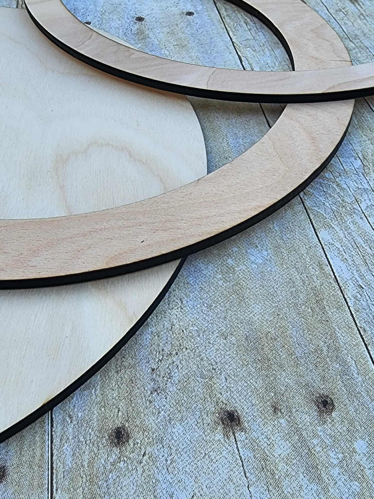 Round Wood Frame, Layered, 11.75" Wooden Frames