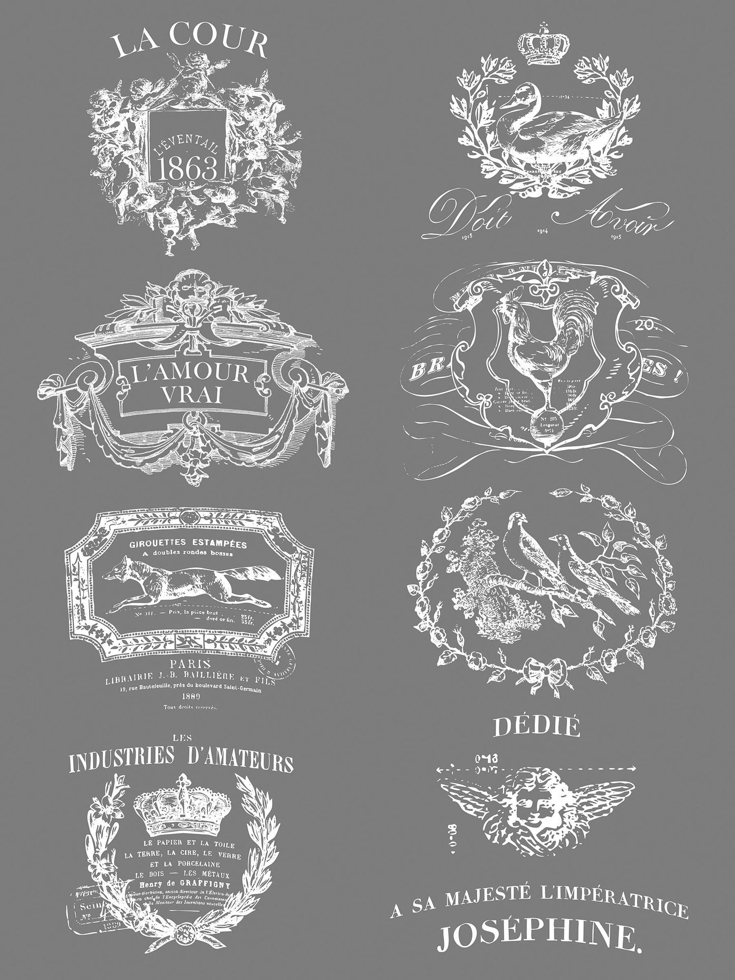 Traditional Pots Transfer Pad with (8) 12 X 16 Sheets by Iron Orchid Designs Rub-On Furniture Transfer Decals